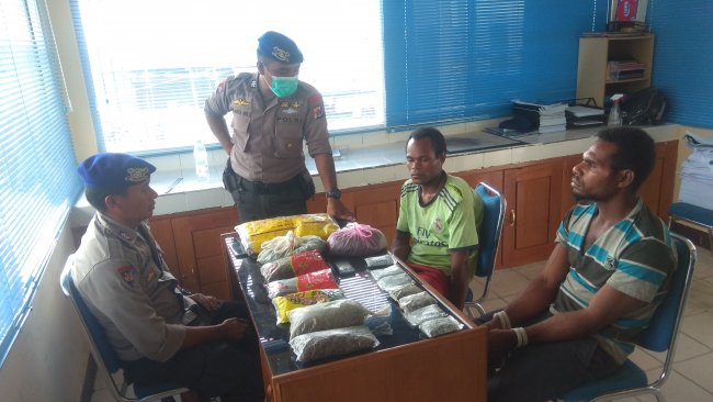 Dit Polairud Polda Papua Gagalkan Penyelundupan Ganja Lintas Negara 