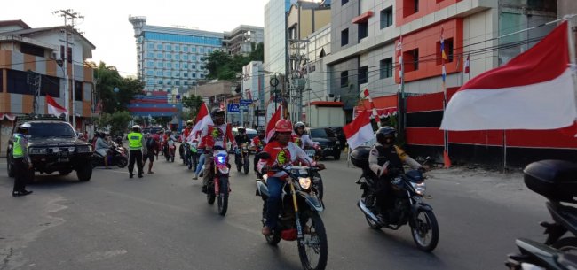 Ratusan Kendaraan Meriahkan HUT RI dengan Kirab Merah Putih di Kota Jayapura