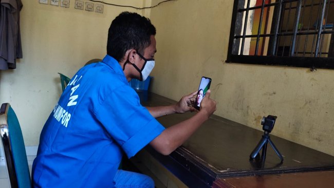  Besuk Tahanan Secara Online Diberlakukan Polres Biak Saat Pandemi Covid-19