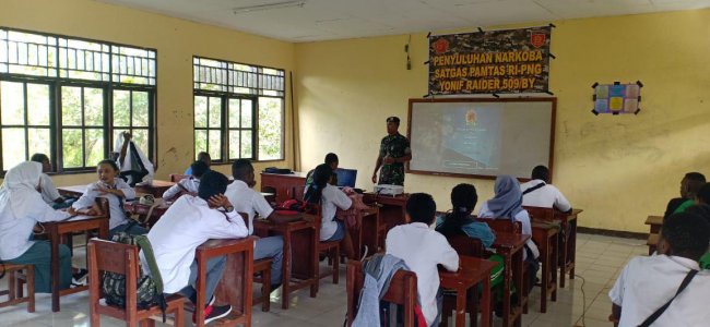 TNI Berikan Penyuluhan Narkoba Bagi Pelajar di Perbatasan RI - PNG