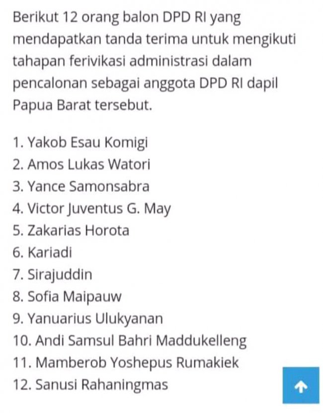 Balon DPD RI Abdullah Manaray Laporkan KPU Papua Barat ke Bawaslu