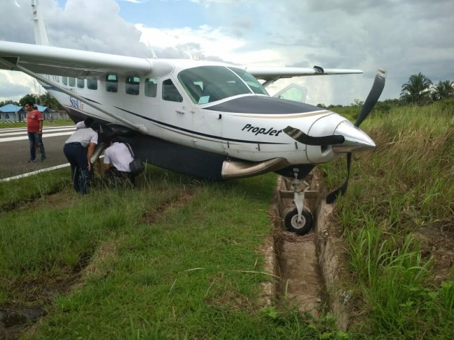 Pesawat Susi Air Tergelincir di Landasan Udara Bade  Mappi