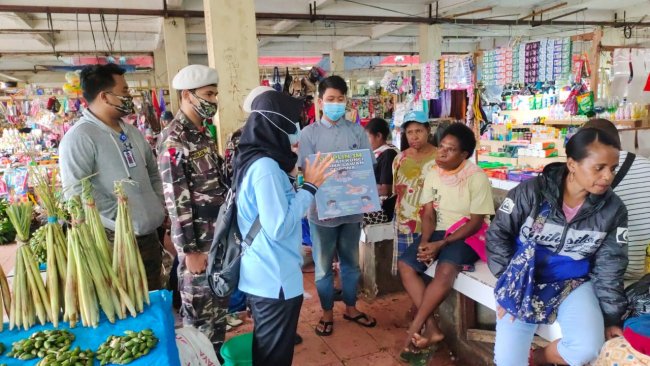 Kodim Jayapura Gandeng Warga Binaan Sosialisasikan Disiplin Protokol Kesehatan