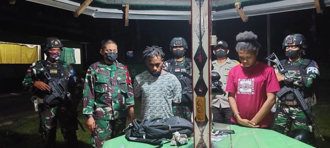 Satgas Pamtas Yonif/711 Rks Gagalkan Penyelundupan Ganja di Perbatasan Skouw Papua