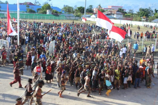 Ribuan Massa Hadiri Deklarasi Papua Damai Peringati Lahirnya Pancasila di Wamena