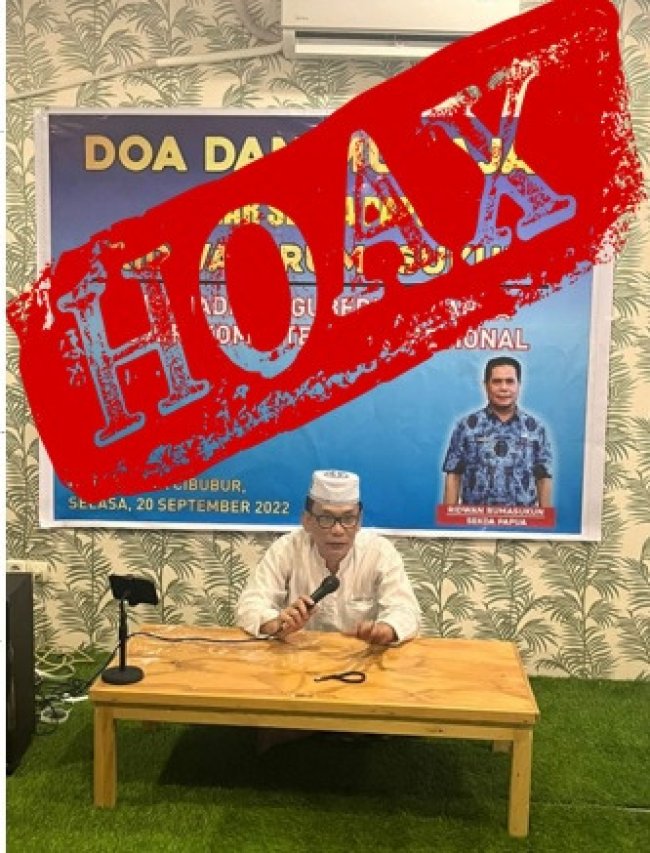 Beredar Foto Doa dan Munajat untuk Sekda Ridwan jadi Plt Gubernur Papua Dipastikan Hoax