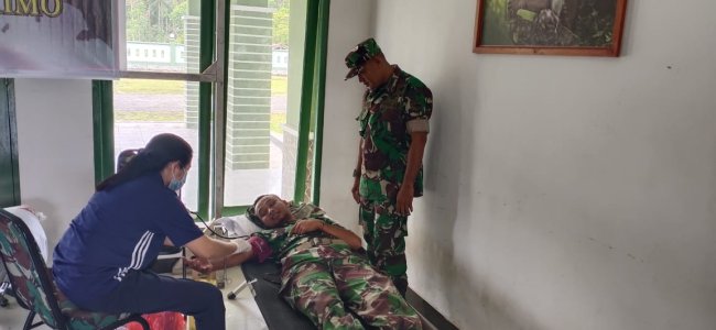 Peringati Hari Juang TNI AD, Kodim Yahukimo Gelar Donor Darah