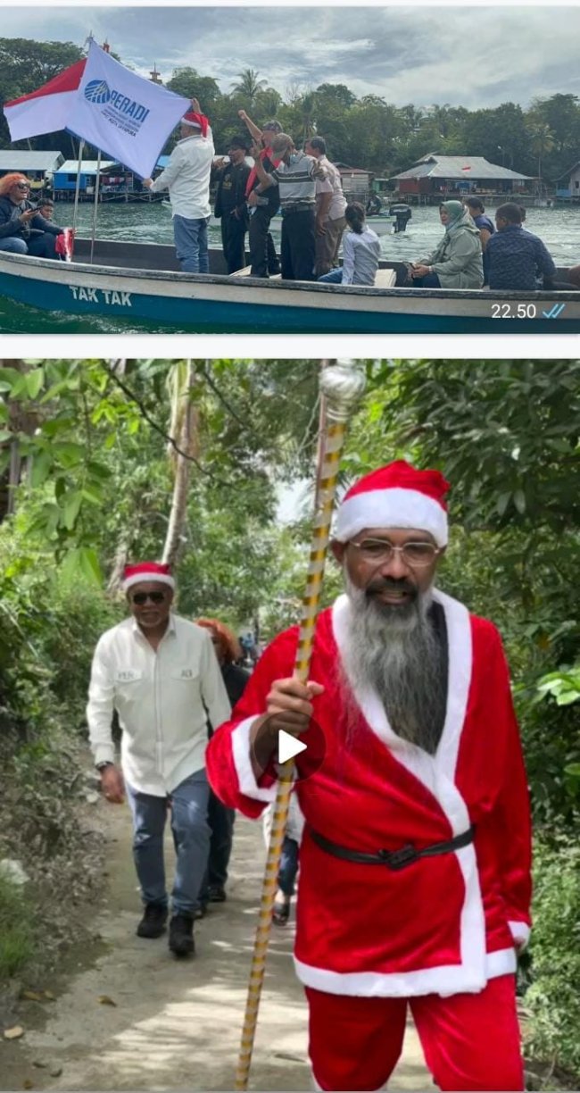Santa Claus dan Peradi Kota Jayapura  Berbagi Kasih di Kampung Asei