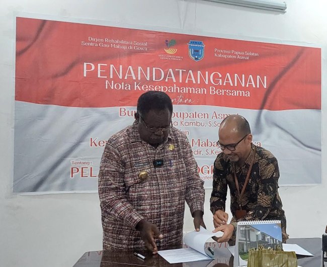 Pemkab Asmat Teken MoU dengan Balai Sentra Gau Mabaji Terkait Pasien Rujukan ke Makassar