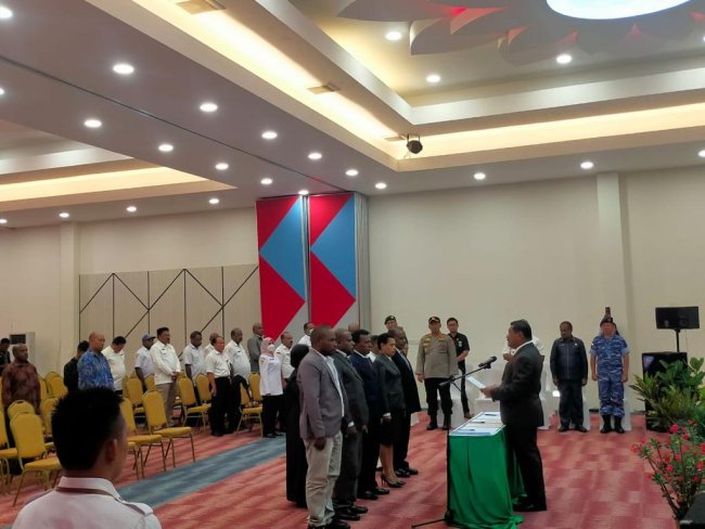 Danramil Wamena Hadiri Pelantikan Panitia Pemilihan Anggota MRP Kabupaten Jayawijaya