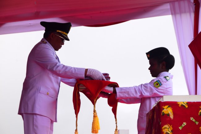 Puncak Peringatan Hut ke-78 RI di Puncak Jaya Berlangsung Aman dan Penuh Khidmat