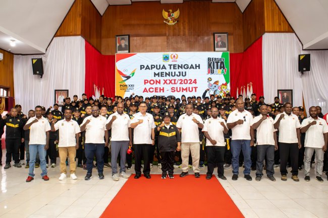 Kontingen Papua Tengah untuk PON XXI Sumut Resmi Dikukuhkan