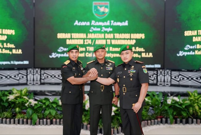 Sertijab Danrem 174/ATW, Brigjen TNI Wempi Ramandey Digantikan Kolonel Andi Setyawan