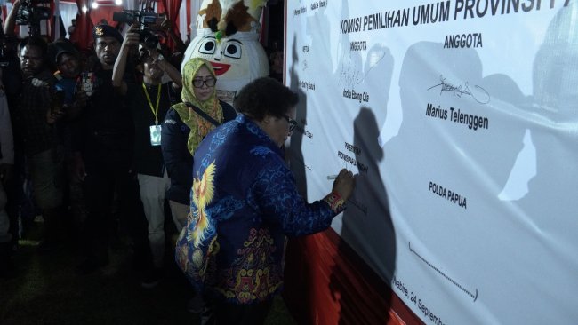 Pj Gubernur Ribka Haluk Apresiasi Deklarasi Kampanye Damai Pilkada 2024 Papua Tengah