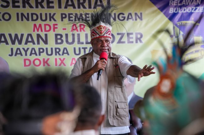 Resmikan Sejumlah Posko Pemenangan di Jayapura Utara, Mari-YO Tegas Ngomong Ini ke Relawan