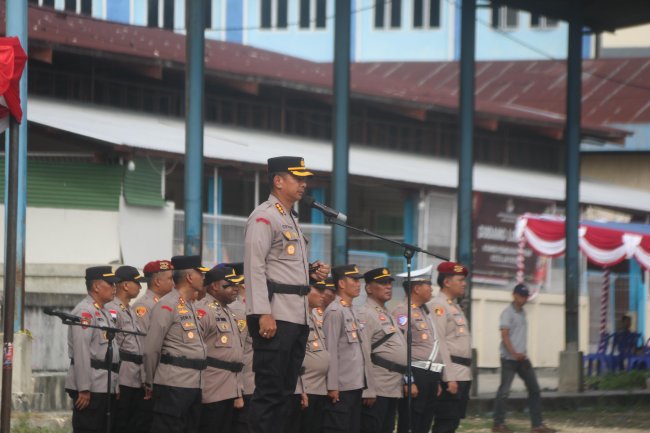 Polresta Jayapura Siap Amankan 575 TPS,  Kapolresta: Personil Garda Terdepan, Jangan Anggap Remeh