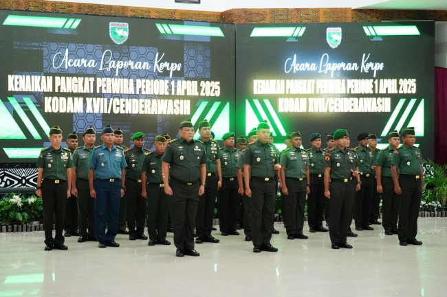 Pangdam Cenderawasih Pimpin Korps Raport Kenaikan Pangkat 639 Personel