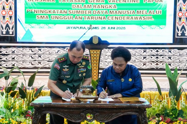 Kerjasama Kodam Cenderawasih dan Yayasan Gema Valentine, Tingkatkan Kualitas Pendidikan SMA Taruna Cenderawasih Kerjasama Kodam Cenderawasih dan Yayasan Gema Valentine, Tingkatkan Kualitas Pendidikan SMA Taruna Cenderawasih