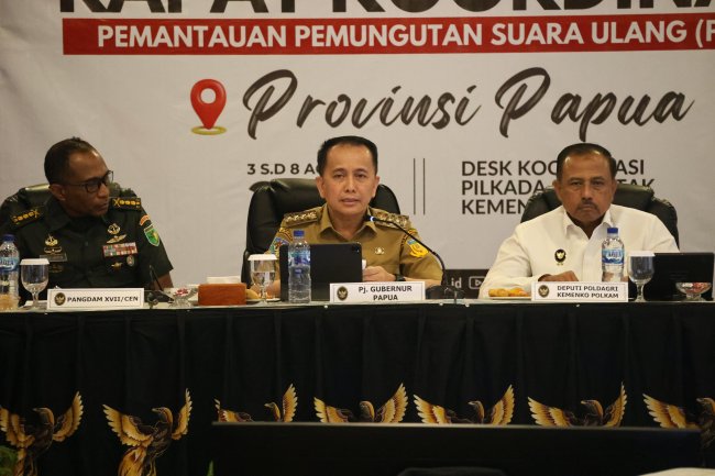 Pj Gubernur Agus Fatoni Hadiri Rakor Kesiapan Penyelenggaraan PSU di Provinsi Papua