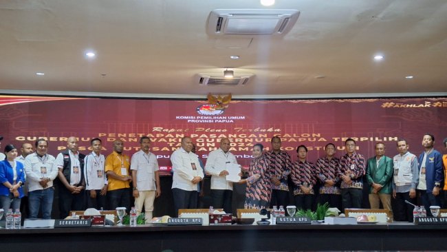 Sah, KPU Papua Tetapkan Matius Fakhiri - Aryoko Rumaropen Gubernur dan Wakil Gubernur Terpilih Hasil Pilkada 2024