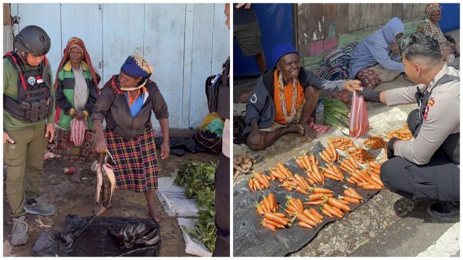 Polisi Humanis, Ops Damai Cartenz Jalin Kedekatan Lewat Pasar Tradisional