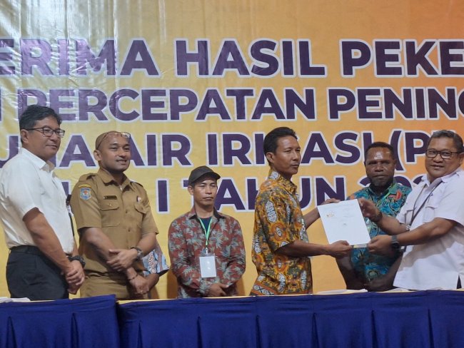 BWS Papua Gelar Serah Terima Hasil Pekerjaan Program Percepatan Irigasi Tahap 1 2025