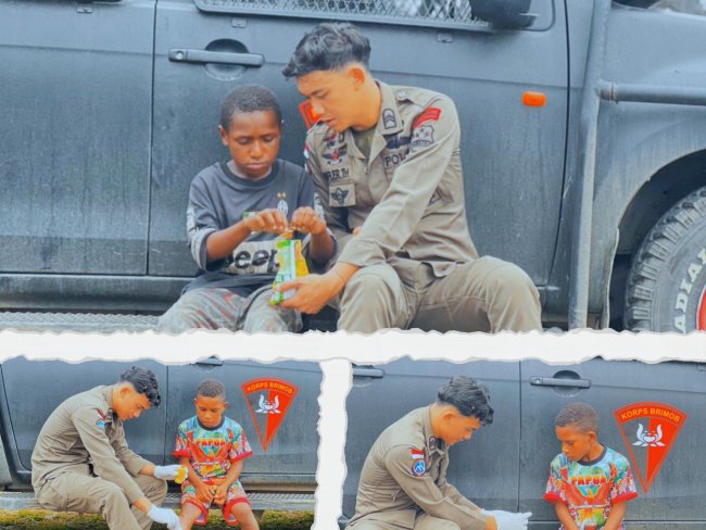 Sentuhan Humanis di Pegunungan Bintang: Satgas Damai Cartenz Dekatkan Diri dengan Anak-Anak Oksibil