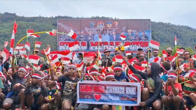 Kirab Merah Putih, Tumbuhkan Semangat Nasionalisme Generasi Muda Puncak Jaya