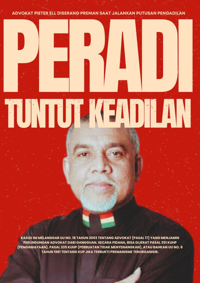 Advokat Pieter Ell Diserang Preman Saat Jalankan Putusan Pengadilan, PERADI Tuntut Keadilan
