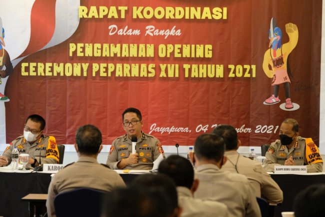 Karobinops Sops Polri Pimpin Rakor Dalam Rangka Pengamanan Acara Pembukaan Peparnas