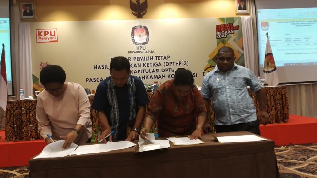 KPU Papua Tetapkan DPTHP Ketiga untuk Pemilu 2019 Berjumlah 3.542.544 Pemilih