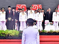 Mendagri Tito Karnavian Jadi Irup, Gubernur Waterpauw Ikuti Upacara Hari Otonomi Daerah