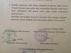Tiga Organisasi Tolak Keputusan DPD Golkar Tentang Penetapan Cawabup Keerom Tiga Organisasi Tolak Keputusan DPD Golkar Tentang Penetapan Cawabup Keerom