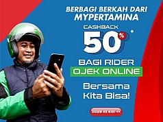 Pertamina Luncurkan Program untuk Ojek Online, Beri Cashback BBM 50 Persen Pertamina Luncurkan Program untuk Ojek Online, Beri Cashback BBM 50 Persen