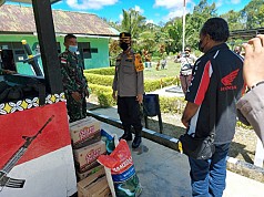 Jalin Sinergitas Kapolres Keerom Kunjungi Sejumlah Pos Pamtas TNI di Wilayahnya