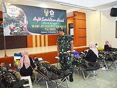 Rangkaian Hari Juang TNI AD, Korem 172/PWY Sumbangkan 76 Kantong Darah ke PMI
