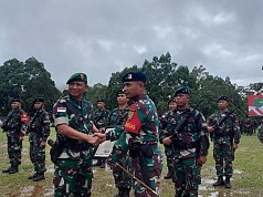 Tebar Kebaikan Selama Bertugas di Papua, Satgas YR 142/KJ Pulang dengan Jumlah Prajurit Lengkap