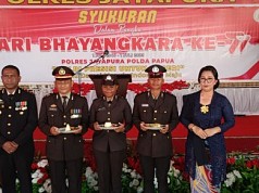 Polres Jayapura Gelar Syukuran Hari Bhayangkara ke-77  Polres Jayapura Gelar Syukuran Hari Bhayangkara ke-77