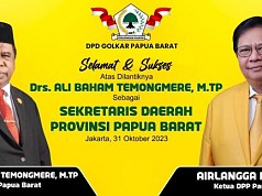 Alibaham Temongmore Jadi Sekda Papua Barat, Ketua Umum Golkar Beri Ucapan Selamat Alibaham Temongmore Jadi Sekda Papua Barat, Ketua Umum Golkar Beri Ucapan Selamat