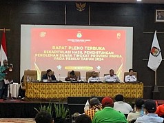Pleno Penetapan Hasil Rekapitulasi Tingkat Provinsi Papua Tengah dan Papua Selatan Berjalan Aman dan Lancar