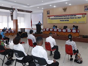 Wakapolda Papua Pimpin Pelaksanaan Pakta Integritas Penerimaan Rekpro Bintara Polri T.A 2021 Polda Papua