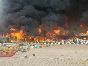 Kios di Pasar Perbatasan  RI-PNG Terbakar