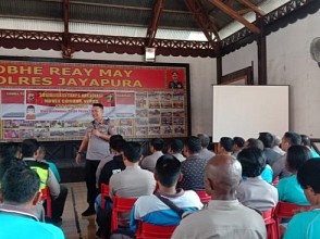 Ratusan Personil Polres Jayapura Ikuti Sosialisasi Covid-19