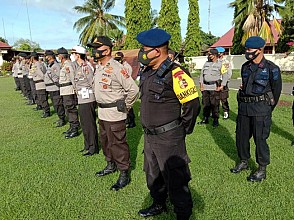 Personil Gabungan TNI Polri Ikuti Apel Pengamanan Rapat Pleno Pilkada Merauke