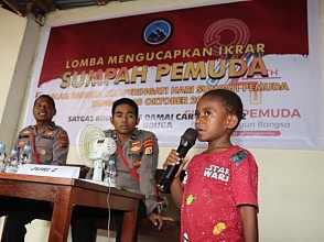 Anak-anak Kabupaten Nduga Ikut Lomba Pembacaan Ikrar Sumpah Pemuda