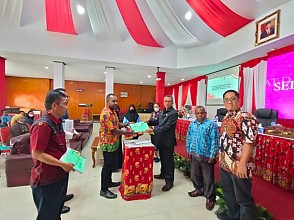Sekda Tumiran Launching Peta Kerawanan dan Kerentanan Pangan Puncak Jaya