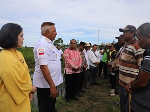 Antisipasi Kondisi Cuaca Ekstrem, Gubernur Waterpauw Menyambangi Petani di Distrik Oransbari untuk Belanja Masalah