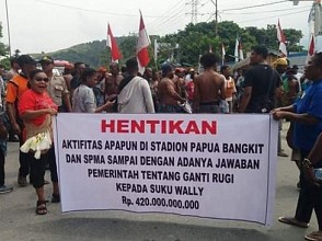 Masyarakat Adat Suku Wally Rukhunai Tuntut Ganti Rugi Pembangunan Stadion Papua Bangkit 420 Milyar