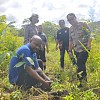 Polsek Sentani Kota Bersama Komunitas Pecinta Lingkungan Tanam 200 Pohon di Kaki Gunung Cycloop