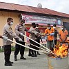 Polres Jayapura Musnahkan 1,5 Kilogram Ganja Hasil Sitaan di Bandara Sentani 